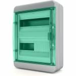 Щит навесной BNZ 65-24-1, 24 мод. IP65, прозрачная зеленая дверца | арт. 01-03-022 | Tekfor  