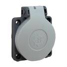 Розетка панельная, вертикальная, Schuko, цв. серый, IP44 | арт. BY5-1402-2700 |   