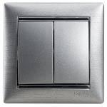 Выключатель двухклавишный - Valena - 10 A - 250 В~ - алюминий | арт. 770105 | Legrand  