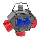 Подвесной распределительный бокс, 3 розетки CEE 4/32A, 2 розетки Schuko 1/16A, IP44 | арт. BX1-0666-2100 | Bemis  