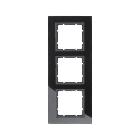 Рамка 3-местная, B.7, Стекло, цвет: черный / антрацитовый, матовый | Berker | арт. 10136616