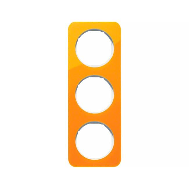 Рамка, 3-местная, BERKER R.1, Акрил оранжевый прозрачный/полярная белизна, глянцевый | Berker | арт. 10132339