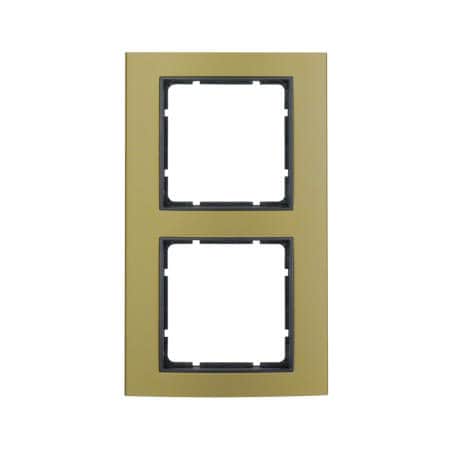 Рамка 2-местная, B.3, анодированный Алюминий цвет: золотой / антрацитовый, матовый | Berker | арт. 10123016