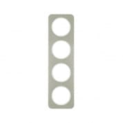 Рамка, 4-местная, BERKER R.1, Cталь/полярная белизна | арт. 10142114 | Berker  