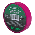 Изолента ПВХ, 19 мм x 25 м, цвет фиолетовый | арт. 263914 | Haupa  
