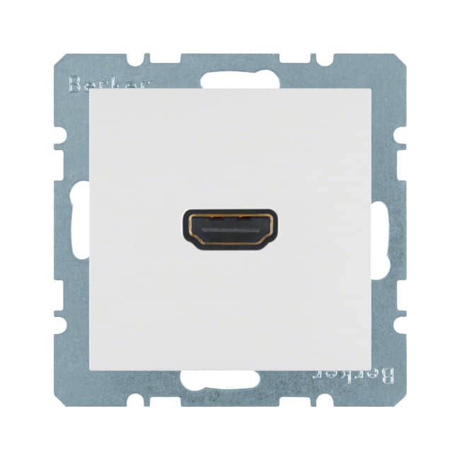 Розетка HDMI, с разъемом под 90°, S.1/B.3/B.7, цвет: полярная белезна, матовая | Berker | арт. 3315431909