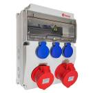 Щиток для 12 автоматов, с розетками: CEE 1х5/16А, 1х5/32А, Shuko: 3 шт, IP44 | арт. BD6-2134-2023 | Bemis  