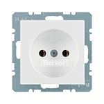 Розетка без заземляющего контакта, с винтовыми клеммами, BERKER Q.1/Q.3/Q.7, цвет: полярная белизна, | арт. 6161036089 | Berker  
