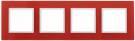 14-5104-23 ЭРА Рамка на 4 поста, стекло, Эра Elegance, красный+бел (5/25/900) | арт. Б0034532 | ЭРА  