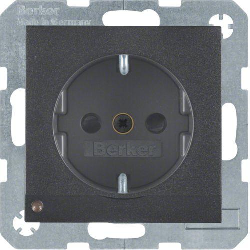 Розетка SCHUKO, с подсветкой для ориентирования, BERKER S.1/B.3/B.7, цвет: антрацитовый, матовый | Berker | арт. 41091606