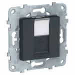 UNICA NEW розетка компьютерная, RJ45, одиночная, кат. 5е UTP, антрацит | арт. NU541154 | Schneider Electric  