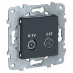 UNICA NEW розетка R-TV/SAT, одиночная, антрацит | арт. NU545454 | Schneider Electric  