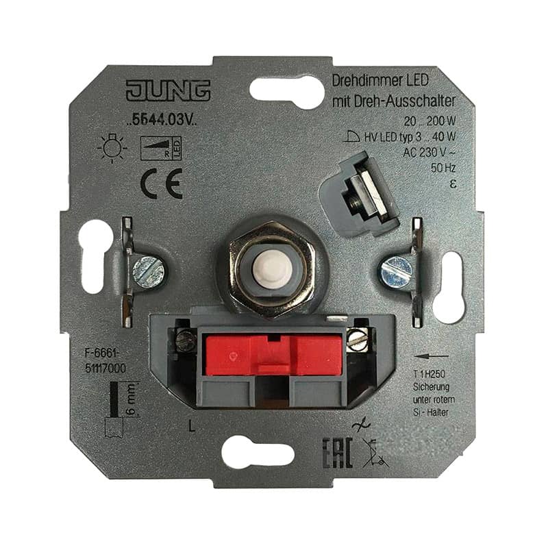 Роторный LED диммер с роторным ВКЛ/ВЫКЛ | JUNG | арт. 5544.03VEINS