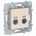 UNICA NEW розетка R-TV/ SAT, оконечная, бежевый | арт. NU545544 | Schneider Electric  
