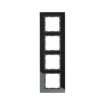 Рамка 4-местная, B.7, Стекло, цвет: черный / антрацитовый, матовый | Berker | арт. 10146616