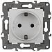 14-2102-01 ЭРА Розетка 2P+E Schuko со шторками, 16A-250В, IP20, Эра Elegance, белый (10/100/2100)