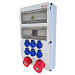 Щиток для 26 автоматов, розетки CEE 1x5/32А, 1x5/16А, 6 розеток Shuko, IP44