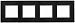 14-5104-05 ЭРА Рамка на 4 поста, стекло, Эра Elegance, чёрный+антр (5/25/750)
