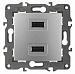 14-4110-03 ЭРА Устройство зарядное USB, 230В/5В-2100мА, IP20, Эра Elegance, алюминий (6/60/1920)