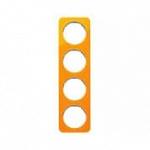 Рамка, 4-местная, BERKER R.1, Акрил оранжевый прозрачный/полярная белизна, глянцевый | арт. 10142339 | Berker  