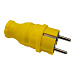 Вилка Schuko каучуковая, кабельная, цв. желтый, IP44
