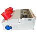 Щиток для 12 модулей, розетки CEE 2x5/32A. розетки Schuko 2x1/16A по бокам, IP44
