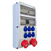 Щиток для 26 автоматов, розетки CEE 1x5/32А, 1x5/16А, 6 розеток Shuko, IP44