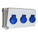 Профи-комбинация, 3 розетки Schuko, IP44
