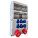 Щиток для 26 автоматов, розетки CEE: 1x5/32А, 1x5/16А, 6 розеток Shuko, IP44