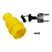Вилка Schuko каучуковая, кабельная, цв. желтый, IP44