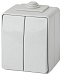 11-1606-03 ЭРА Переключатель двойной IP65, 10АХ-250В, ОУ, Эра Эксперт, серый 11-1606-03