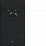 Стеклянный сенсор KNX 2-канальный, с регулятором температуры, Berker TS Sensor, стекло, цвет: черный | арт. 75642035 | Berker  
